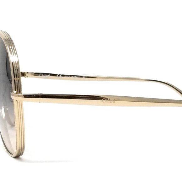 New ⭐️CHLOE Sunglasses⭐️ Gold/Grey Aviator unisex - Picture 3 of 6